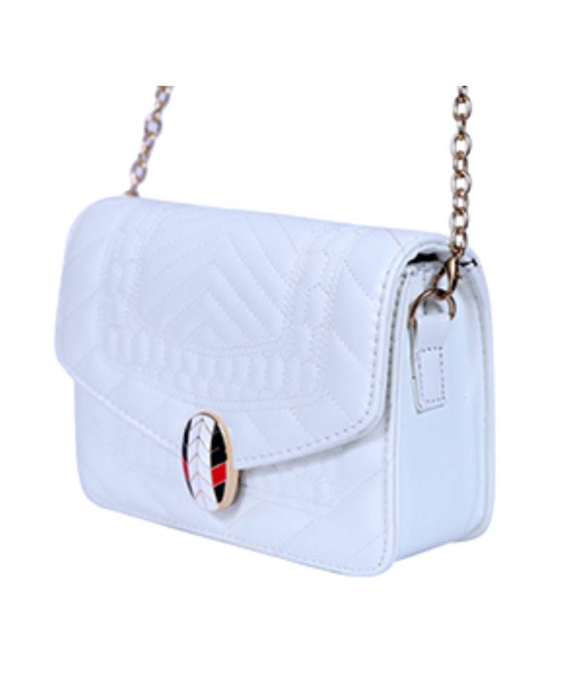 Hand Bag White Color| Snake Head Lock |Shoulder Chain Bag