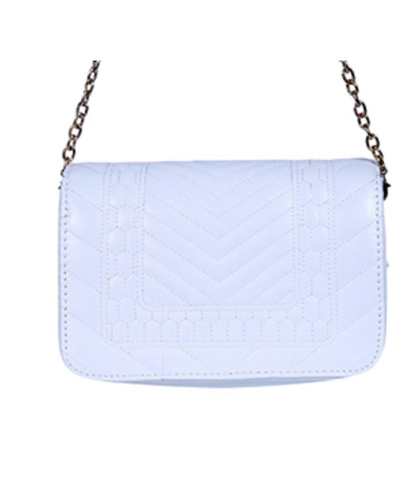 Hand Bag White Color| Snake Head Lock |Shoulder Chain Bag