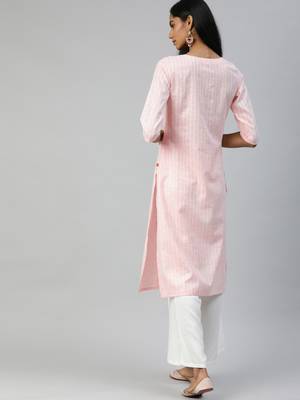 Pink embroidered cotton ethnic-kurtis 4