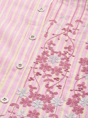 Pink embroidered cotton ethnic-kurtis 3