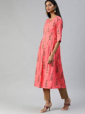 Coral printed rayon ethnic-kurtis 5