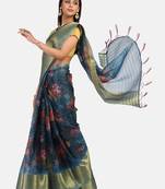 Riva Enterprise Women's Organza Digital Printed Saree