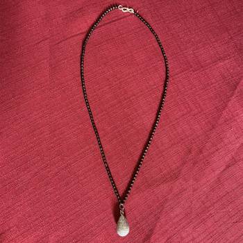 Silver Diamond Drop Mangalsutra 2