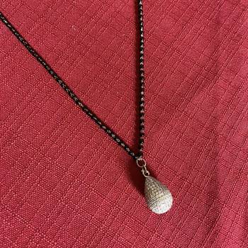 Silver Diamond Drop Mangalsutra 3