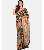 Unitex Fashion Premium Quality Black kalamkari printSAREE