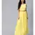 Yellow Sleeveless Belted Maxi Dress