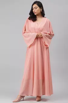 Pink Kimono Maxi Dress
