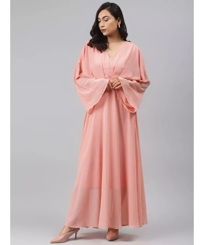 Pink Kimono Maxi Dress