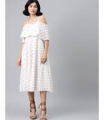 White Strappy Red Hearts Cold Shoulder Dress