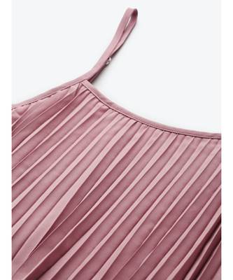 Baked Pink Strappy Pleated Maxi Dress 5