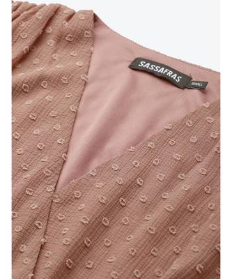 Dusty Pink Wrap Full Sleeve Dress 5