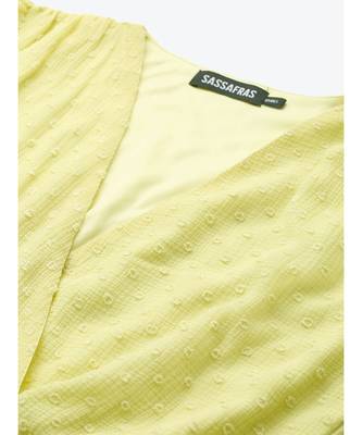 Yellow Wrap Full Sleeve Dress 5