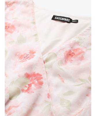 Light Pink Floral Pleated Midi Dress 5