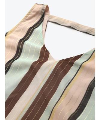 Multi Striped Lurex Pleated Dress 5