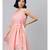 Pastel Pink Sleevelees Belted Mini Dress