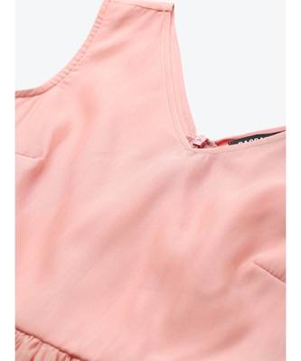 Pastel Pink Sleevelees Belted Mini Dress 5