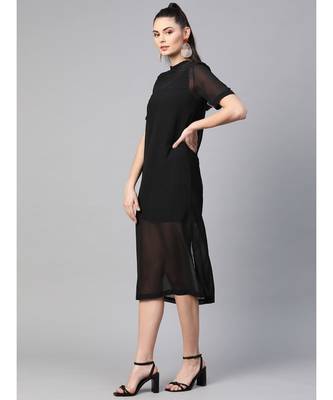 Black Sheer Sheath Dress with Inner 2