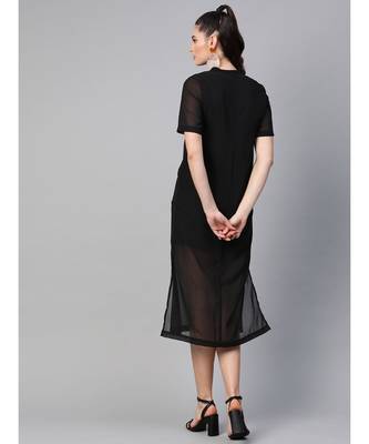 Black Sheer Sheath Dress with Inner 3