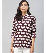 Maroon Heart Print Shirt