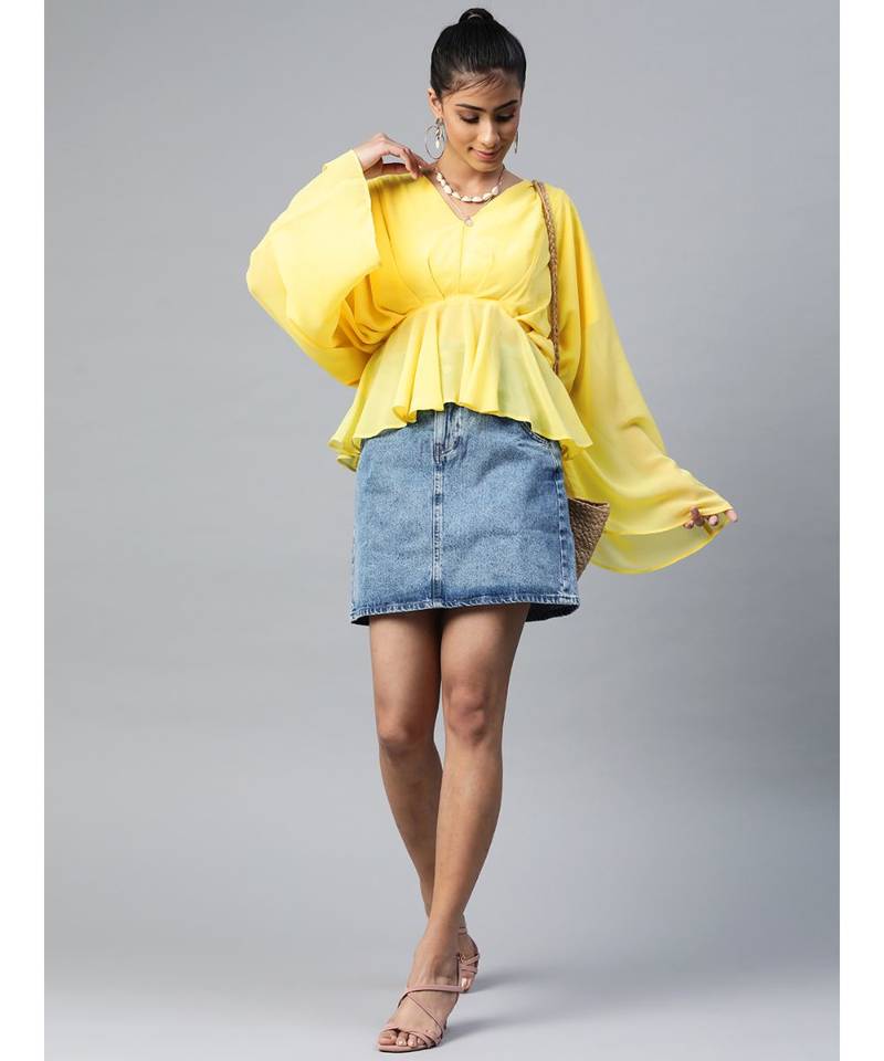 yellow kimono top