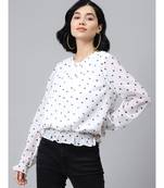 White Smocking Top with Black Hearts