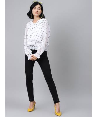 White Smocking Top with Black Hearts 4