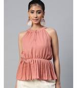 Pale Pink Halter Neck Top