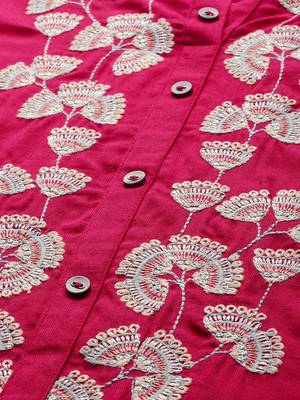 Pink embroidered cotton embroidered-kurtis 2