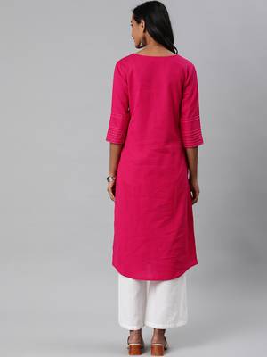 Pink embroidered cotton embroidered-kurtis 3