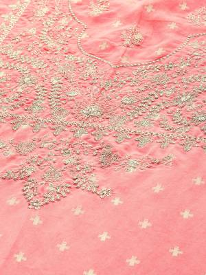 Pink embroidered chanderi embroidered-kurtis 2