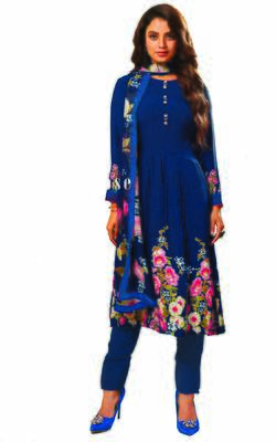 Designer Party Wear Crepe Silk Exclusive Print Salwar Kameez With Dupatta Unstitched 1
