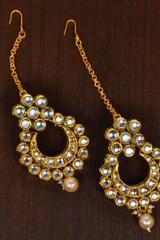Kundan Embellished Designer Earrings 217ED120