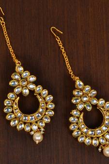 Kundan Embellished Designer Earrings 217ED121