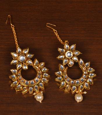 Kundan Embellished Designer Earrings 217ED126 1