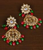 Multi-colored Kundan Embellished Earrings 217ED130