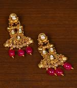 Kundan Embellished Ruby Stone Designer Dangler Earrings 217ED149