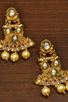 Kundan Embellished Designer Dangler Earrings 217ED150