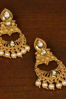 Kundan Embellished Designer Dangler Earrings 217ED151
