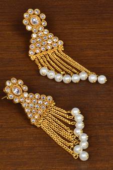 Kundan Embellished Designer Dangler Earrings 217ED154
