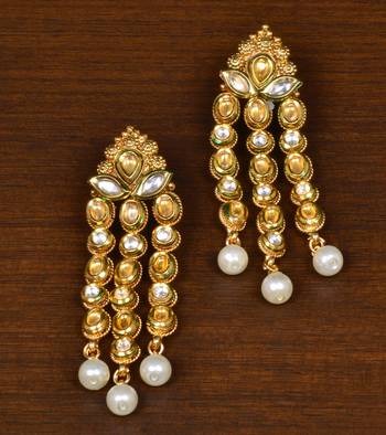 Kundan Embellished Designer Dangler Earrings 217ED156 1