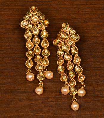 Kundan Embellished Designer Dangler Earrings 217ED157 1