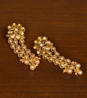 Kundan Embellished Designer Dangler Earrings 217ED158 1