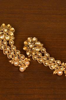 Kundan Embellished Designer Dangler Earrings 217ED158