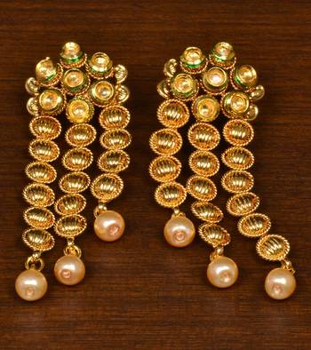 Kundan Embellished Designer Dangler Earrings 217ED159 1