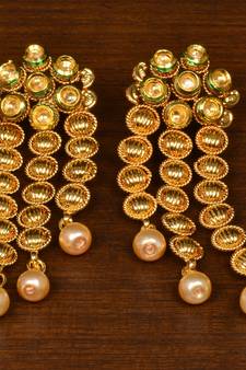 Kundan Embellished Designer Dangler Earrings 217ED159