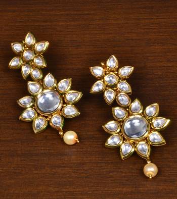 Kundan Embellished Designer Earrings 217ED163 1