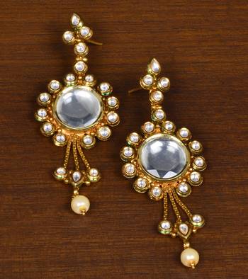 Kundan Embellished Designer Dangler Earrings 217ED164 1