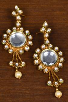 Kundan Embellished Designer Dangler Earrings 217ED164