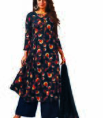 Designer Party Wear Crepe Silk Exclusive Print Salwar Kameez With Dupatta Unstitched