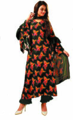 Designer Party Wear Crepe Silk Exclusive Print Salwar Kameez With Dupatta Unstitched 1